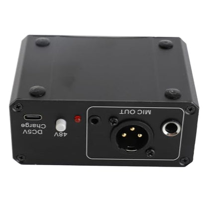 Microphone Preamp, Microphone Preamplifier Mic Preamp for Vocal, 48V Power XLR Output Mic Preamplifier for Dynamic and Condenser Microphones Booster