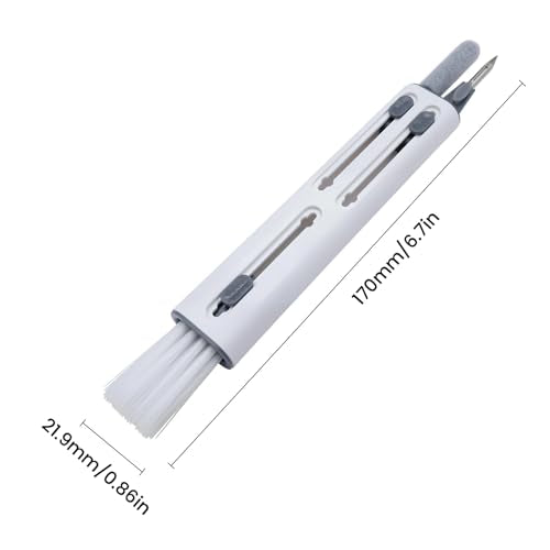Cleaner Kit for Airpods, Earbud Cleaning Kit for Airpods Pro 1 2 3, Multi-Function Cleaning Pen with Soft Brush Flocking Sponge for Bluetooth Earphones Case Cleaning Tools, White