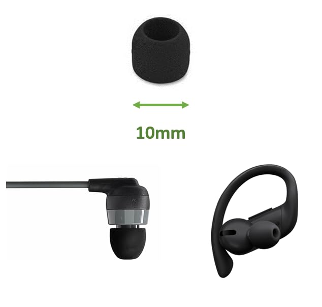 Zotech Black Ear Tips for in-Ear Headphones, Extra Small Kids Size 10 Pairs Soft Silicone Earbuds Tips Eartips with 3.8mm Connector Hole, Fit Most in-Ear Earbuds(Inner Hole 3.8mm -4.8mm) - size: Size: Extra Small - Shape: Standard