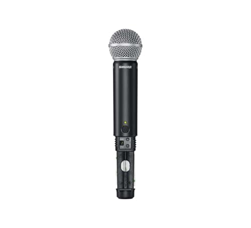 Shure BLX2/SM58 Handheld Wireless Transmitter J11 Band (596–620 MHz) – SM58 Cardioid Dynamic Capsule, Up to 14 Hr Battery, 300 ft Range, Compatible with BLX Receivers | SM58 capsule with BLX wireless and cardioid pickup for live performance, sound reinfor
