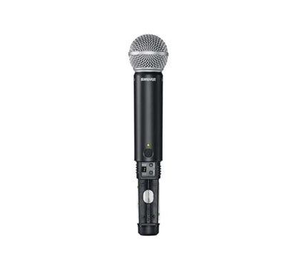 Shure BLX2/SM58 Handheld Wireless Transmitter J11 Band (596–620 MHz) – SM58 Cardioid Dynamic Capsule, Up to 14 Hr Battery, 300 ft Range, Compatible with BLX Receivers | SM58 capsule with BLX wireless and cardioid pickup for live performance, sound reinfor