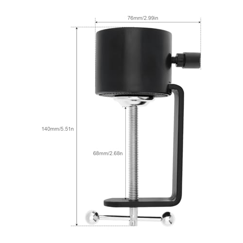 Microphone Stand Table Clamp for Microphone Suspension Boom Scissor Arm Stand Holer, 1/2" Thread Hole Cantilever Bracket Clamp Desk Lamp Clip Fittings Base DIY for Radio Studio Podcast (1)