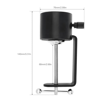 Microphone Stand Table Clamp for Microphone Suspension Boom Scissor Arm Stand Holer, 1/2" Thread Hole Cantilever Bracket Clamp Desk Lamp Clip Fittings Base DIY for Radio Studio Podcast (1)