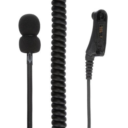PMLN6853A Motorola OEM, Behind Ear Headset Boom Mic, Noise Canceling, 24dB Noise Reduction, Push-to-Talk Button, APX Radio Compatible, Heavy-Duty, Industrial Use, Black