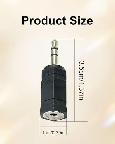 3.5mm Stereo Male to 2.5mm Stereo Female Adapter, 3-Pole 3.5mm Stereo Plug to 2.5mm Stereo Jack Adapter Converter for Headphones Speakers Mobile Devices, 2pcs