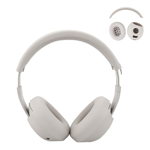 Studio Pro Silicone 2-in-1 Sweat Case Cover Set with Anti-Scratch Ear Pad Covers & Zipper Headband Cover – Compatible with Beats Studio Pro Wireless Headphones（Off White） - color: Off White 2-in-1