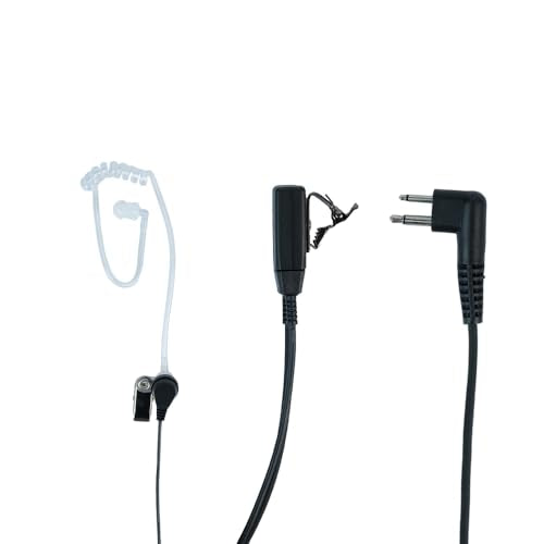 2 Pin Covert Acoustic Tube Earpiece Headset with Mic PTT for Motorola cls1110 cp200 cls1410 cp185 cp200d rdm2070d walkie Talkie 2 Way Radio(10 Packs) | 10-Pack, acoustic tube, ergonomic earplug, PTT mic; Compatible with Motorola CLS1110 CLS1410 CP185 RDM2