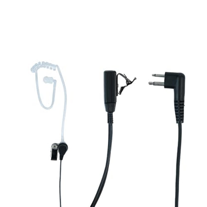 2 Pin Covert Acoustic Tube Earpiece Headset with Mic PTT for Motorola cls1110 cp200 cls1410 cp185 cp200d rdm2070d walkie Talkie 2 Way Radio(10 Packs) | 10-Pack, acoustic tube, ergonomic earplug, PTT mic; Compatible with Motorola CLS1110 CLS1410 CP185 RDM2