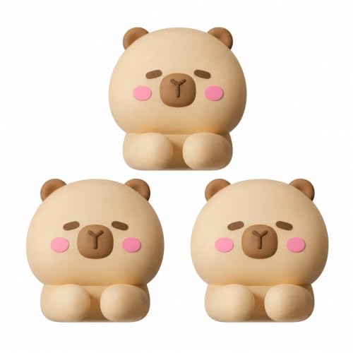Capybara Cable Organizer, Adorable Animal-Shaped Cable Clips, Desk Cable Management Cord Holder for Home and Office, Cute Wire Clips for Headphones, Chargers, USB Cables (3-Pack)