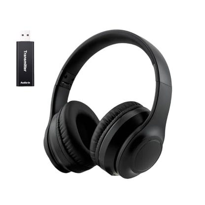 Wireless Over-Ear TV Headphones for Seniors with ANC, Bluetooth 5.3 & 3-in-1 Transmitter (USB/RCA/AUX) for Non-Bluetooth TVs, 35H Playtime, 220g Lightweight Foldable, Gifts for Elderly Parents