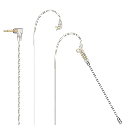 3.5mm 2-Pin 0.78mm IEM Cable with Microphone, Silver Plated OFC Wires Earphone Cable with Boom MIC for Wan'er S.G, ZS10 Pro, ZS10 Pro X, ZSN PRO, ZSX in-Ear Monitor, 4 Feet - style: 3.5mm