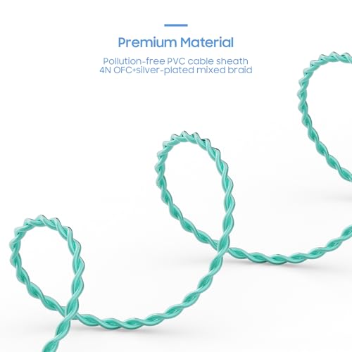 BASN SC100 Silver-Plated OFC IEM Cable, 150m MMCX Detachable Earphone Cable for Enhanced Audio - Engineered for BASN Bsinger, Bmaster Series - color: SC Green