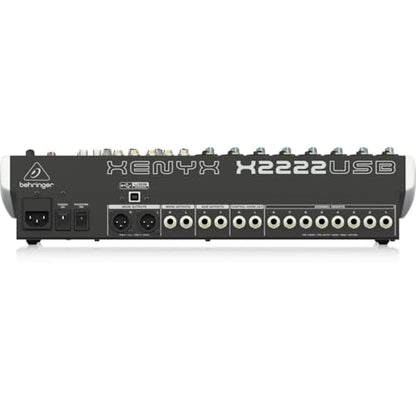 Behringer XENYX X2222USB Premium 22-Input 2/2-Bus Mixer, Bundle With 2x H&A XLR M to F Cable 25'