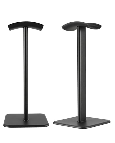 Headphone Stand, Universal Game Headset Metal Holder Earphone Stand - color: Black