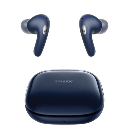 TALIX T30 Noise Cancelling Earbuds with Phone Stand, Punchy Bass, 4-Mic, True Wireless Bluetooth 6.0 in Ear Headphones, 28H Playtime, IPX4 (Blue) - color: Blue