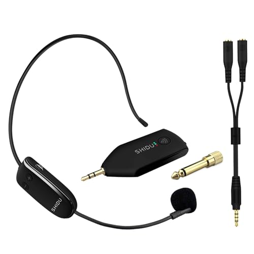 Generic Wireless Microphone Headset, 160ft Range,UHF Wireless Mic Headset and Handheld 2 in 1,Rechargeable, for Voice Amplifier,phone,PA System,Video Recording and Any AUX Audio Devices, Black