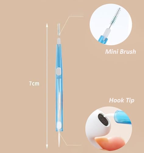 5pcs Cell Phone Cleaning Kit Dual Side Multifunction Tools Anti-Clogging Nylon Brushes & Hook Cleaner for iPhone 17 Pro Max Charging Port, Phone Speaker Mini Cleaning Kits