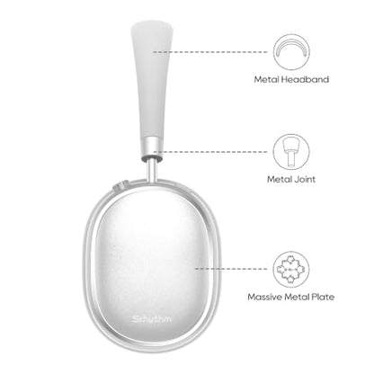 Srhythm NiceComfort 95 Hybrid Noise Cancelling Headphones Wireless | Bluetooth with Transparency,ENC,HD Sound,Slim Headphones Lightweight - color: Space Silver