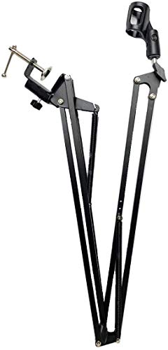 ChromaCast Pro Series 28" Scissors Arm Adjustable Microphone Desk Stand with Boom Suspension, Includes Mic Clip (CC-SDMIC-STAND-28)