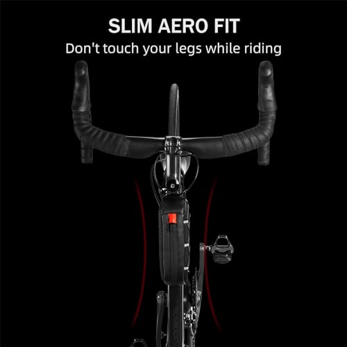 ROCKBROS Top Tube Bike Bag Narrow Slim Design Lightweight Portable | Adjustable Straps,2 Inner Net Pockets,Elastic Rope,Reflective, Compatible with iPhone 14/13/12 Pro Galaxy S22/S21,Road MTB - color: STYLE 1