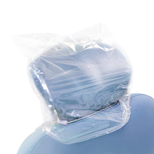 JMU 250 Pcs Dental Headrest Covers, 10"x14" Disposable Clear Chair Sleeves | Waterproof Plastic Headrest Sleeves Protector - size: 10" x 14"