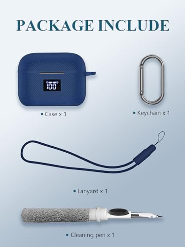 Case Cover for tozo T20 Wireless Earbuds Bluetooth Headphones,Protective Soft Silicone Skin Case Cover Shock-Absorbing Protective Case with Keychain,Lanyard and Cleaning Pen-Blue - color: BLUE