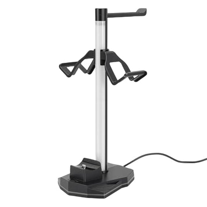 RGB Headset Stand with Controller Holder for 2 Pro, Charging Dock for Gaming Setup, and Streamers