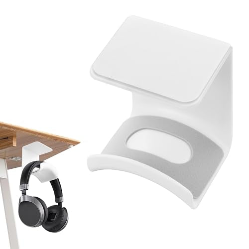 YAODHAOD Headset Hanger Holder Wall Mount, Sticky Headset Stand Holder Clip Under Desk for All Headphone/Controller (White,Hanging Style) - color: White, size: Hanging Style