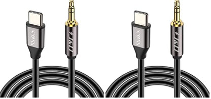 J&D USB C to 3.5mm 1/8 inch Audio Aux Cable, USB Type C to Standard 3.5mm 1/8 inch TRS Male Car Aux Adapter Cable Compatible with iPhone 16/17 Series, 3.3 Feet (Pack of 2) - size: 3.3 Feet (Pack of 2)