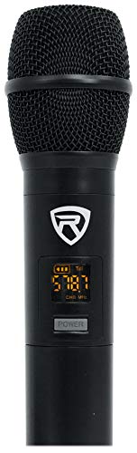 Rockville RKI65BT Dual UHF Wireless Microphones Karaoke Interface, Bluetooth Connectivity, Adjustable Echo, 8 Switchable Frequencies, Perfect for Home Karaoke and Parties | 2 UHF Mics, 8 Frequencies, 200 Ft Range, Optical/Coax/Aux Inputs, 1/4" Mix Output,