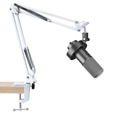 SUNMON White Boom Arm for Fifine K688 - Mic Boom Arm Compatible with Fifine Microphone, Mic Boom Arm with 3/8" to 5/8" Screw Adapter Clip, Microphone Boom Arm with Desk Clamp - color: Mic Arm for Fifine K688-White
