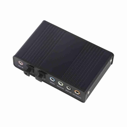 Dioche 5.1 Extern6 Channel USB Sound Card, External Digital Optical SPDIF Audio Adapter for PC & Laptop, Plug and Play, 5.1 Channel with HighEnd Chip for Singing, Music, Games