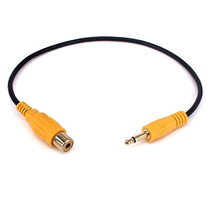 Gold Plated 3.5mm 1/8 inch Mono Male Plug to RCA Female Jack Audio Adapter Cable Cord 0.3m - color: Gold Plated 3.5M/RCAF