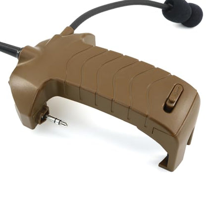 Microphone & PTT for Walker's Razor Noise Cancelling Headphones Airsoft (Coyote Brown) - color: Coyote Brown