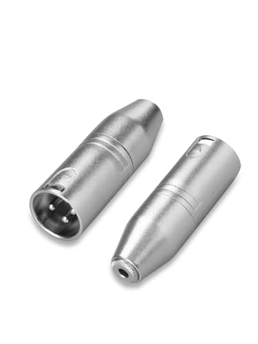 3.5mm to XLR Male Stereo,3 Pin XLR to 1/8'' inch TRS Microphone Extender | 2PCS 3.5mm TRS Mini-Jack to XLR Audio Jack Converter for Camcorder,Mixer,Speaker,Microphone,Amplifier - size: XLR Male