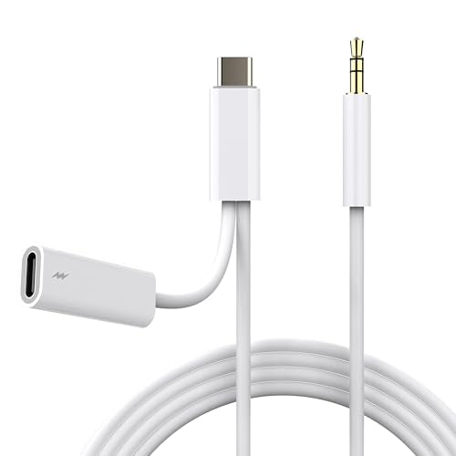 LMUBOY 2-in-1 USB-C to 3.5mm Male Aux Cord[No Buzzy],Type-C to Auxiliary Audio Cable with Charging Port Compatible with Car Stereo,Speaker,Headphones,for iPhone Air/17/16/15, Galaxy S20-S25, Pixel - style: Aux + USB-C Port