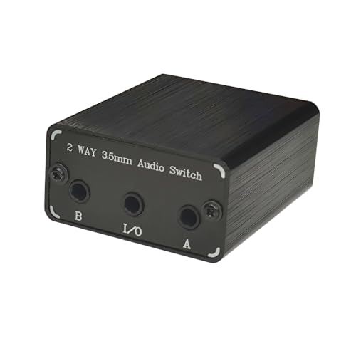 Generic SPRODIO 2 PORT 3.5mm Stereo Audio Switch Box AUX headphone Speaker Manual selector switcher Use 6A toggle switch (2 in 1 out / 1 in 2 out) -T21