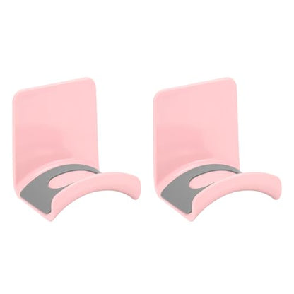 uxcell Headphone Stand, 2 Pcs ABS Headset Holder Adhesive Headphone Holder Hook Mount Headphone Hanger Hook Under Desk for Gaming Headphones Earphones Cables, Pink(Wall-Mounted) - color: Pink