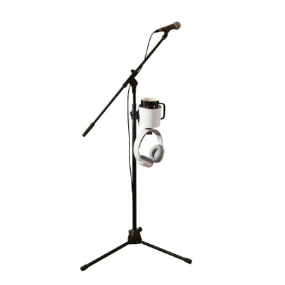 2-in-1 Mic Stand Cup Holder with Headphone Hanger for Studio Musicians