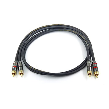 WJSTN 1RCA Male to 1RCA Male Stereo Audio Cable,Suitable for Home Theater, Amplifier, HDTV, Game Console, Hi-Fi System. 2Pack - size: 3Feet