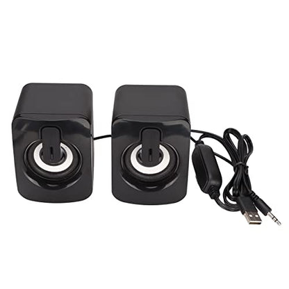 Mini Computer Speaker Stereo Less Distortion USB Powered Wired Small Speaker for for Desktop PC Laptop,Laptop Desktop Gaming Stereo Speaker Computer Speakers