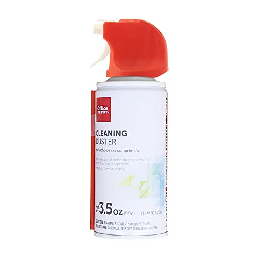Office Depot Cleaning Duster, 3.5 Oz Compressed Canned Air for Electronics, Keyboard Cleaner for Computer, Laptop, PC, Printer, Office Equipment, Moisture-Free, Pack of 1