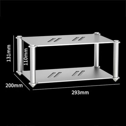 Aluminum Alloy Hi-Fi Audio Rack, Audio Component Rack, with Vented Holes, Stackable, for CD Player Game Console Preamp DAC Ventilated Modular Storage CNC Build Home Studio Setup(A) - color: A