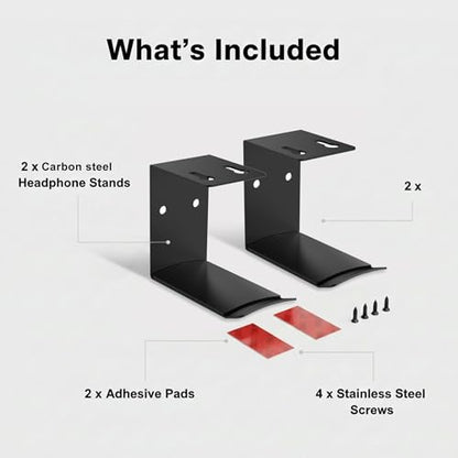 Heavyrain 2PCS Under Desk Headphone Hanger | Storage Hook Metal Desk Edge Hook Hanger with Clamp-On Design (Large) - size: Large
