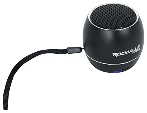 Rockville RPB2-BLACK 5W Portable Bluetooth Speaker, Wireless Linking, SD Card Slot, Hands-Free Calling, Selfie Remote, for Travel and Outdoors | TWS Stereo Link, SD Card Slot, Built-in Mic, Aluminum Body, 5-Hour Rechargeable Battery, 30-Min Charge - color