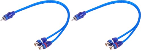 Skar Audio 1-Male to 2-Female RCA Y-Adapter (12-inches) Interconnect Cable - SKARRCA-1M2F (Pack of 2) - size: 1-Male to 2-Female Y-Adapter - 1 ft (Pack of 2)