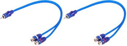 Skar Audio 1-Male to 2-Female RCA Y-Adapter (12-inches) Interconnect Cable - SKARRCA-1M2F (Pack of 2) - size: 1-Male to 2-Female Y-Adapter - 1 ft (Pack of 2)