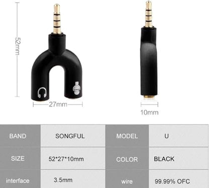 SaiTech IT 5 Pack 3.5mm Audio Jack to Headphone Microphone Splitter Converter Adaptor (Specially Design for Mobile and Tablet Only)