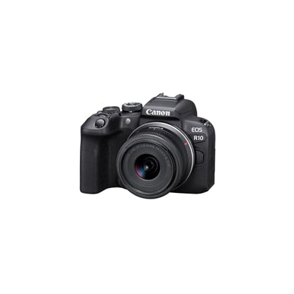 Canon EOS R10 Content Creator Kit, Mirrorless Vlogging Camera with RF-S18-45mm F4.5-6.3 is STM Lens, Tripod and Stereo Microphone, 24.2 Megapixel CMOS (APS-C) Sensor, 4K Video, Black | 24.2 Megapixel CMOS (APS-C) Sensor, Stereo Microphone, 4K Video, RF-S1