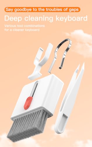32-in-1 Electronics Cleaning Kit for Phone, Earbuds, Keyboard & Camera Lens | Charging Port Cleaner | Compatible with iPhone, AirPods, Android Devices, Laptop & Monitor | All-in-One Cleaning - color: White